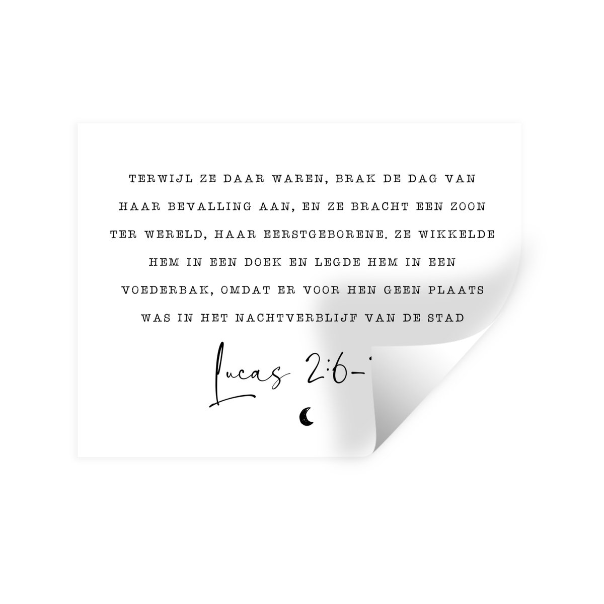 Muurstickers - Sticker Folie - Kerst - Lucas 2:6-7 - Quotes - Spreuken - Religie - 120x90 