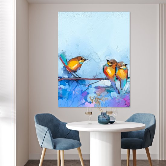 Poster Tableau - Peinture à l'huile - Vogel - Branche - 90x120 cm