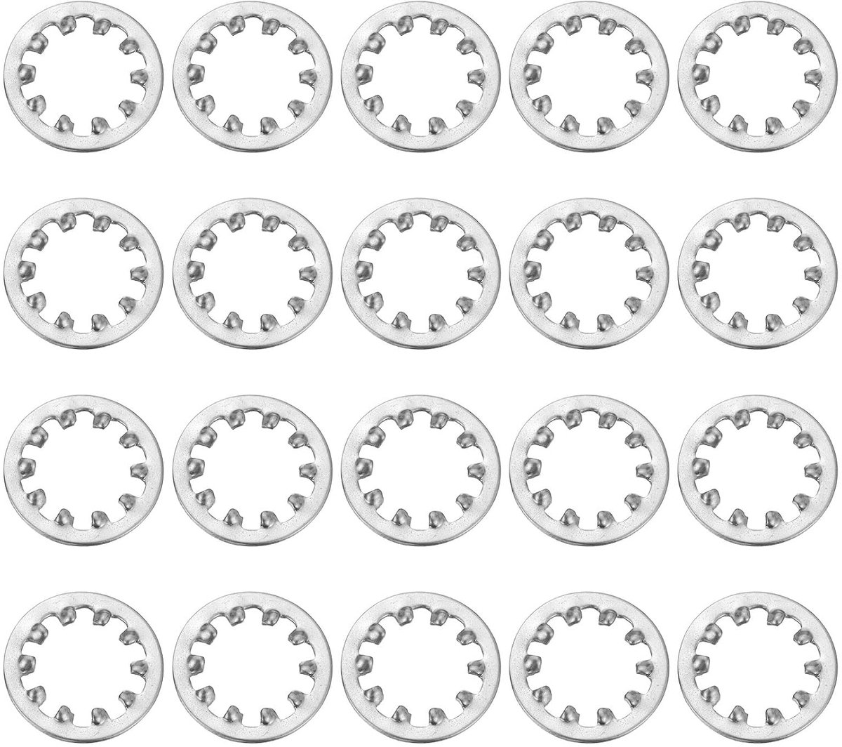 Borgringen met binnentanden 3/8 inch (3/8 inch), meertand-sters, 304 roestvrij staal, vergrendeling, zilverkleurig