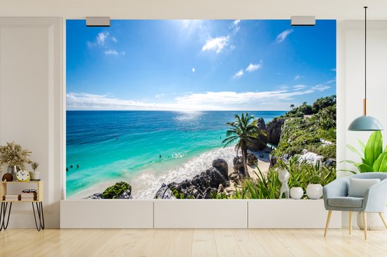 Behang - Fotobehang Strand - Natuur - Wolken - Breedte 600 cm x hoogte 400 cm