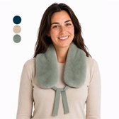 Ølav North – Warmtekussen met Nordic Fur hoes - Incl. Geschenkverpakking - OEKO-TEX® - Pittenzak magnetron & vriezer - Lang Pittenkussen 65 x 15 cm - Sage Green - Cadeau voor haar, vrouw, vriendin
