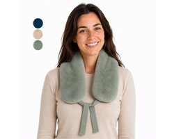 Ølav North – Warmtekussen met Nordic Fur hoes - Incl. Geschenkverpakking - OEKO-TEX® - Pittenzak magnetron & vriezer - Lang Pittenkussen 65 x 15 cm - Sage Green - Cadeau voor haar, vrouw, vriendin