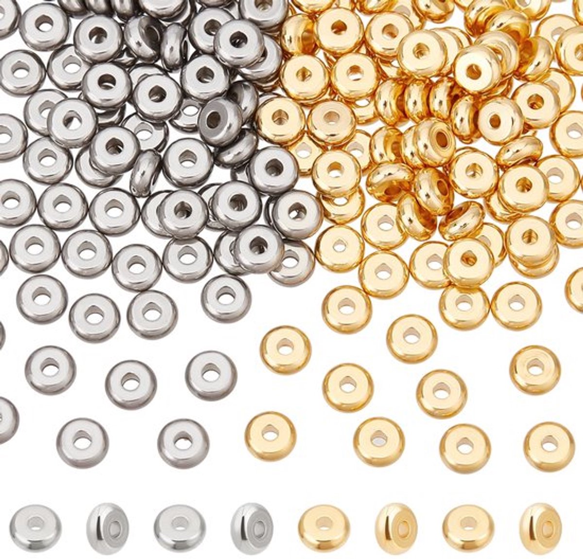 Aladdien - Rvs Spacer Kralen - Sieraden Maken - 200 Stuks - Gouden en