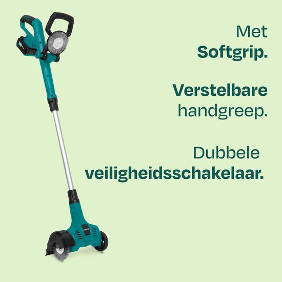 VONROC Accu Onkruidborstel 20V - telescopisch handvat - staal- en nylonborstel - Incl. 4.0Ah accu en snellader van VONROC — afbeelding 2