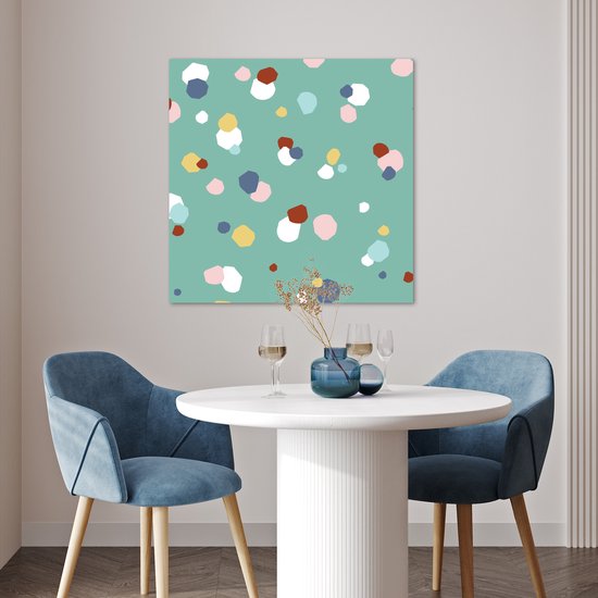 Poster 75x75 cm - Design - Stippen - Kinderen - Posters - Kamer decoratie - Wanddecoratie woonkamer - Muurdecoratie slaapkamer