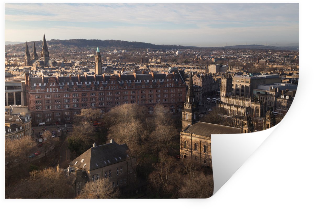 Muurstickers - Sticker Folie - Architectuur - Lucht - Edinburgh - 90x60 cm - Plakfolie - M