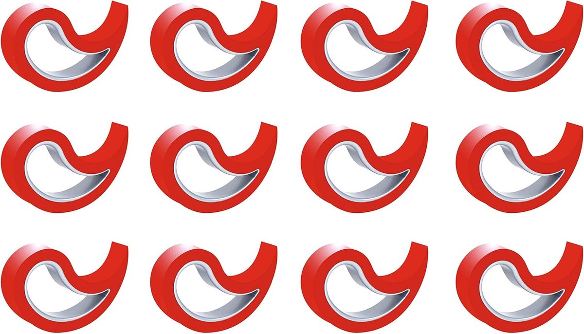 Stoppy, Stopi, raamstopper, deurstopper, deurwig, deurhaak, raamklem, set van 12 (verkrijgbaar in 4 variaties), rood