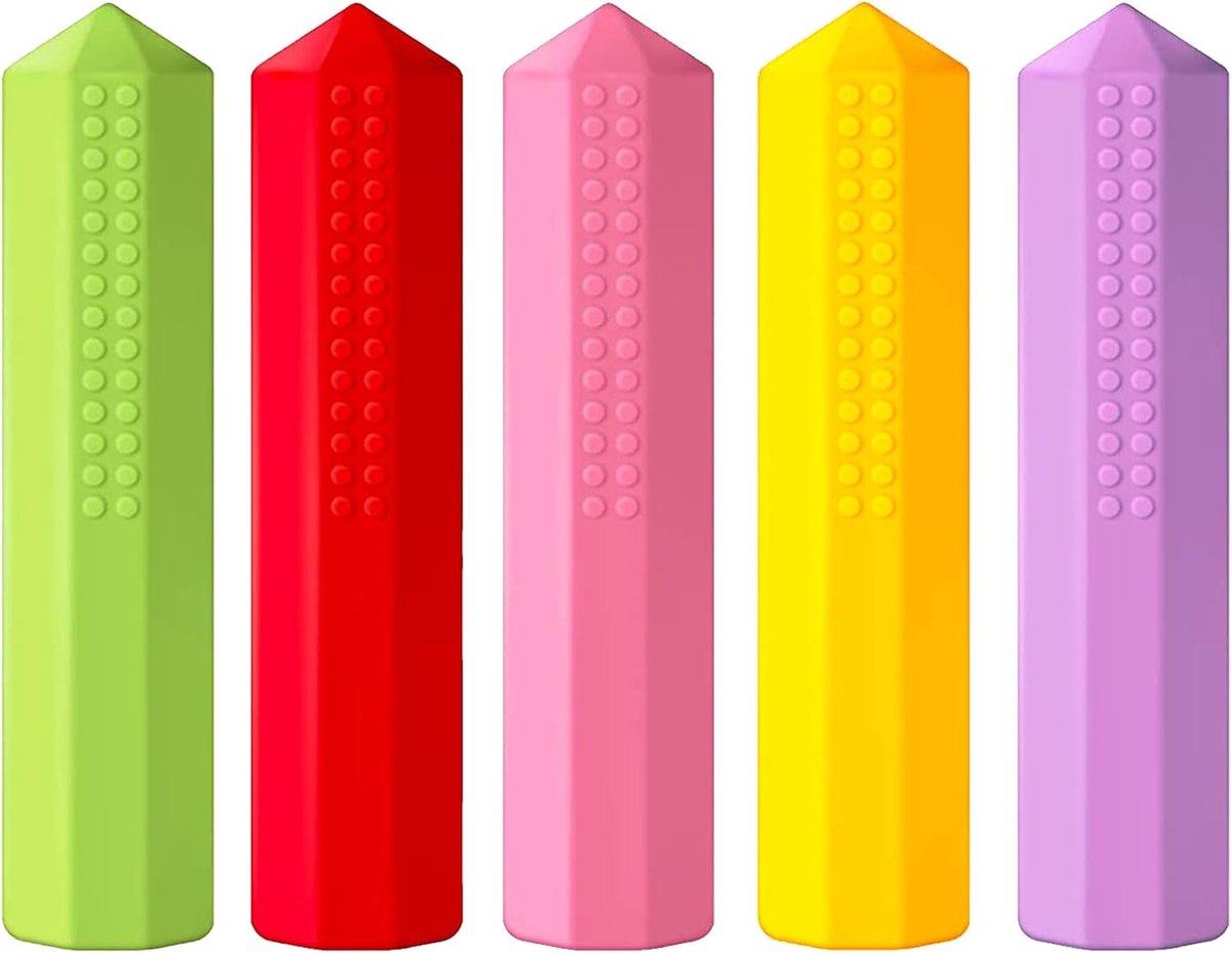 5 stuks halsketting met bijtring, bijtstift voor jongens en meisjes, creatieve stiftvorm ter verlichting van stress, angst, hyperactiviteit
