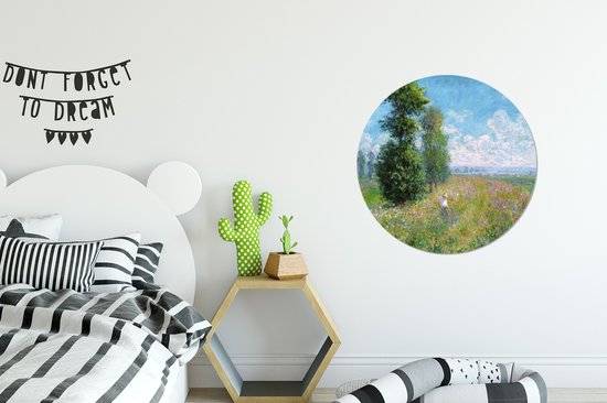Cercle mural - Aluminium - Prairie aux peupliers - Claude Monet - ⌀ 60 cm