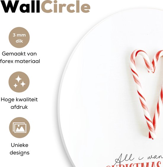 Wall Circle - Wall Circle Indoor - Noël - Snoep - Citation - ⌀ 30 cm - Décoration murale - Peintures Ronds