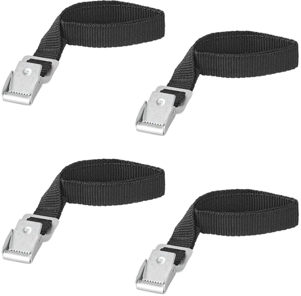 321285 Spanbanden met metalen gesp 18 mm-40 cm set van 4 stuks, zwart
