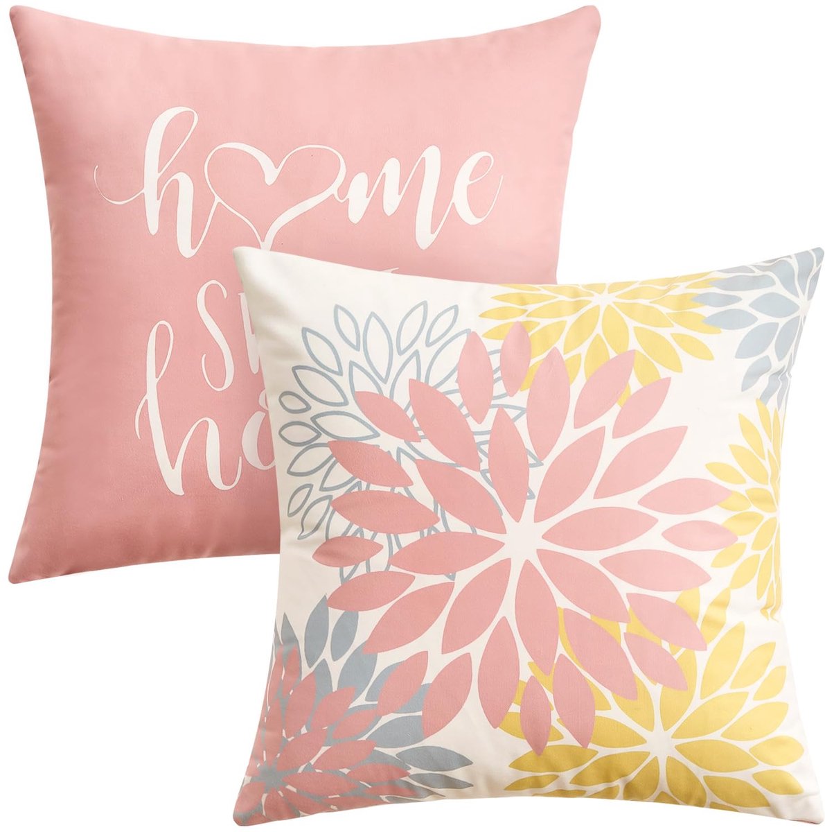 Kussenhoezen 40x40 cm Roze Fluweel Decoratieve Kussenovertrekken 2-delig Dubbelzijdig Bedrukt Zacht Bloemenkussen Sierkussenovertrekken voor Slaapkamer Bed Woonkamer Stijlvolle