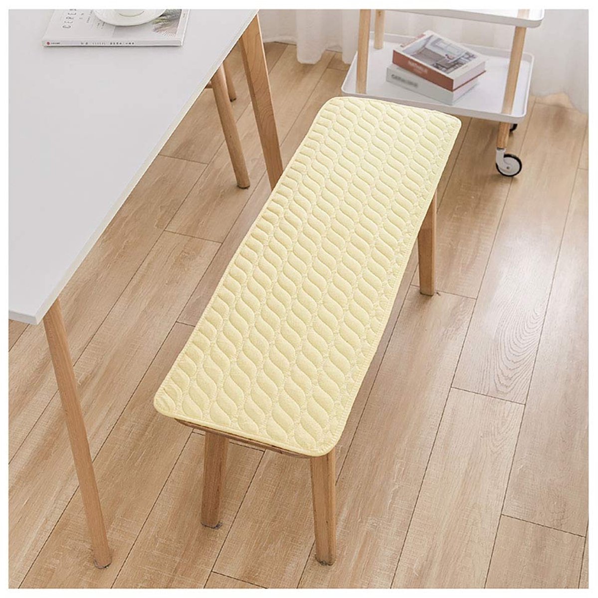 Bench kussen, Swing 2 of 3 zits Bench Mat Pad Vervanging Matras Travel Seat Pad Indoor Outdoor, Wasbare-Geel 200×40cm (79×15in)