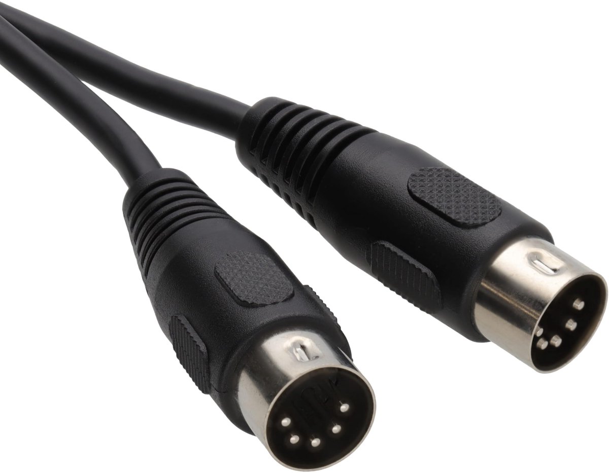 kenable MIDI Kabel 5-Polige DIN Stekker naar 5-Polige DIN Stekker Afgeschermd Audio Verbindingskabel voor Keyboards Synthesizers Geluidsapparatuur 0,5m Zwart