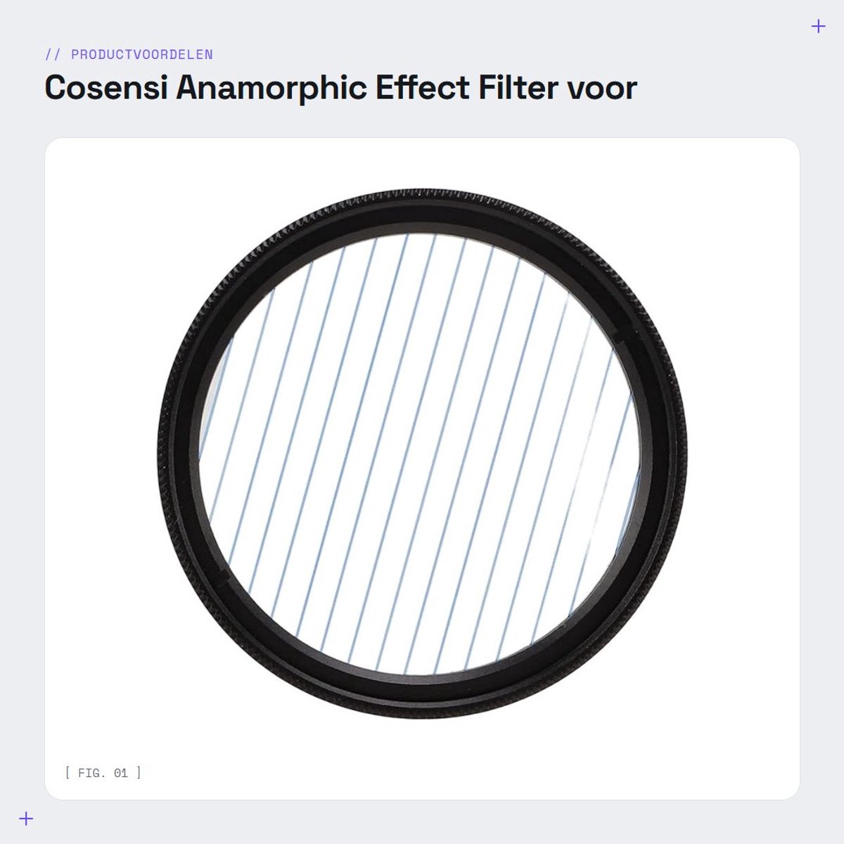 Dailygoods- Anamorphic Effect Filter - Speciale Cinematische Effecten - Optisch Glas - 40,5 mm - Aluminiumlegering - Nachtverlichting Effect - Camera Filter