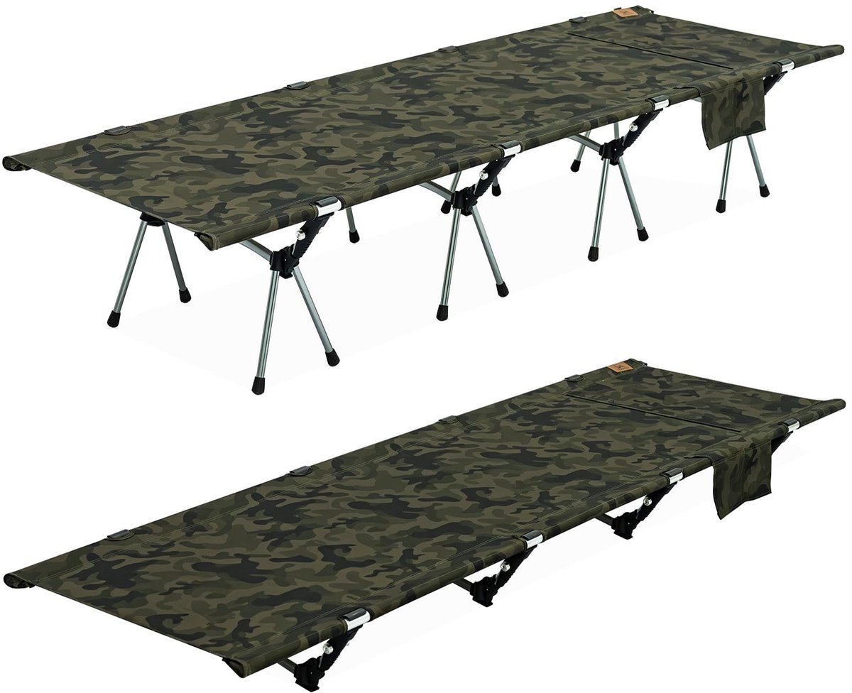 Dailygoods- Veldbed - Inklapbaar - Verstelbare Hoogte - Stabiele Structuur - Scheurvast - 190 x 65 cm - Campingbed