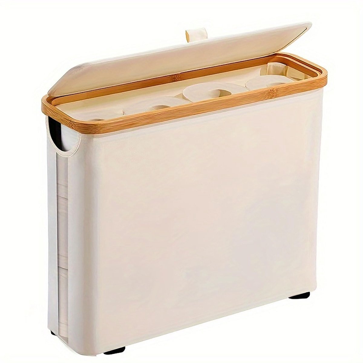 Dailygoods- Toiletpapierhouder met deksel - Opbergdoos voor 12 rollen - Opvouwbaar - Badkameropbergdoos - Vochtbestendig - 45 x 35 x 15 cm