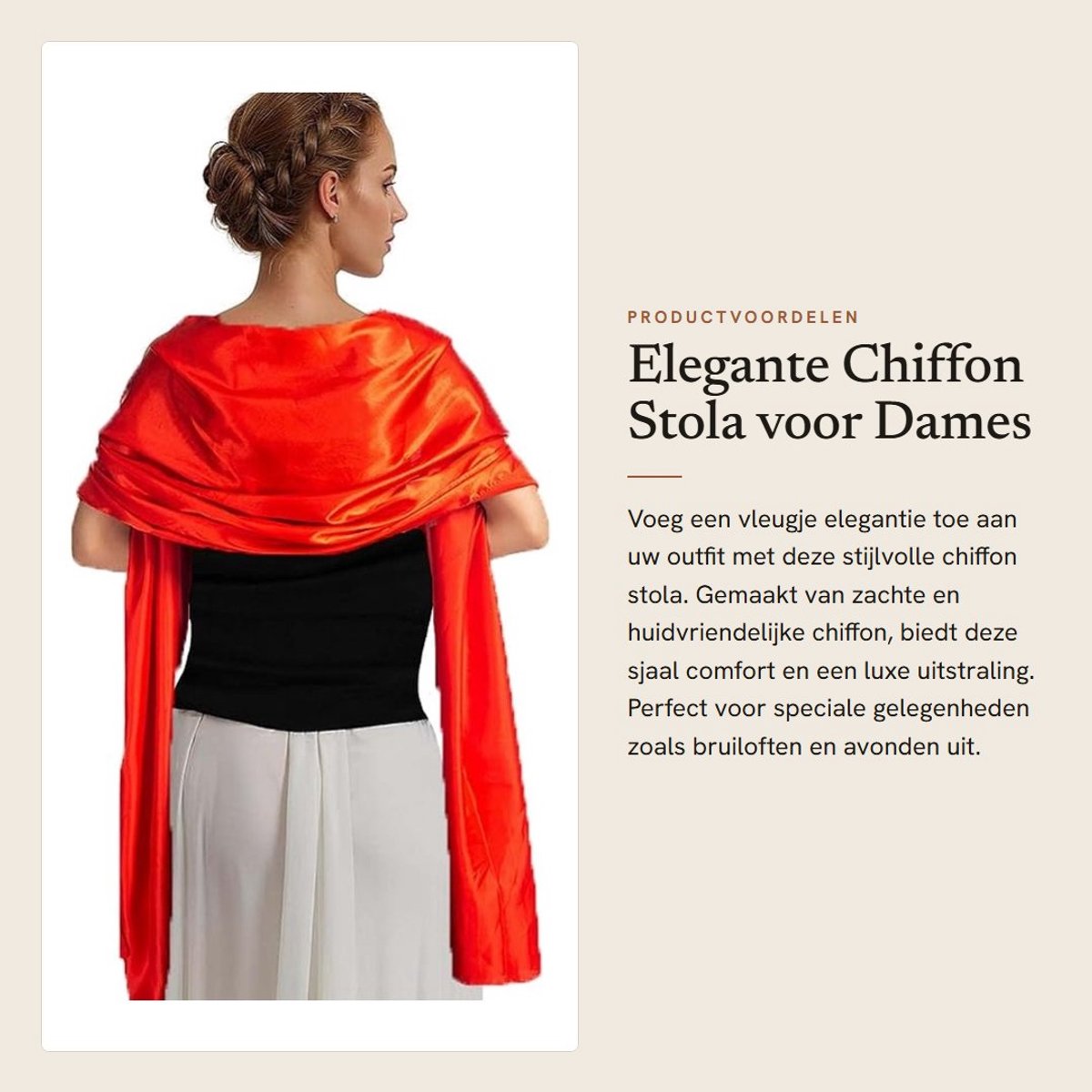 Dailygoods- Stola Extra Groot - Chiffon Sjaal - Huidvriendelijk - Ademend - Dames Schouderdoek - 200 x 70 cm