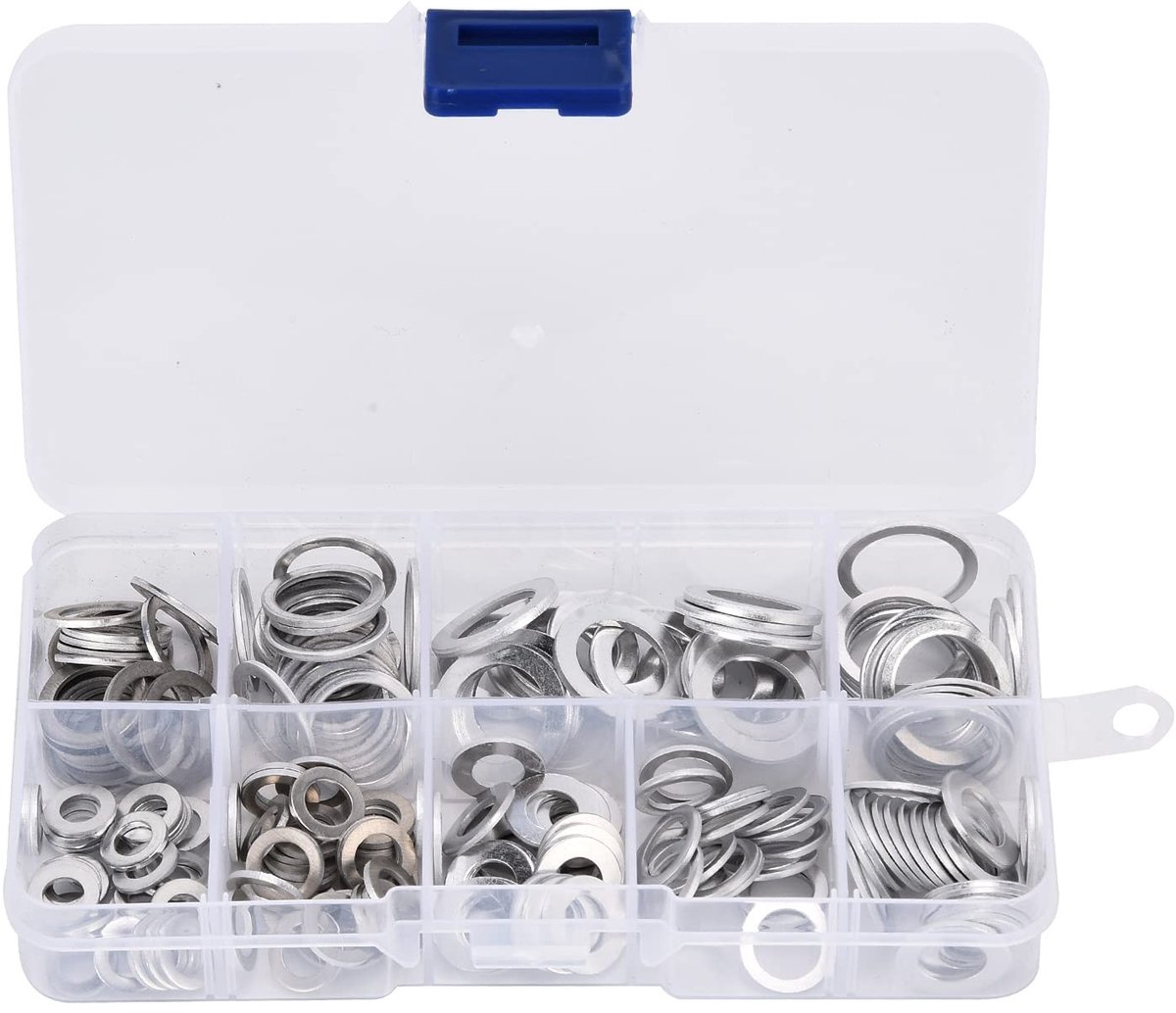 Dailygoods- O-ringen Set van 200 - Aluminium Sluitringen - Hoge Temperatuur Weerstand - 9 Gangbare Maten - Afdichtingsonderhoud - Breed Toepassingsgebied - Afdichtringen