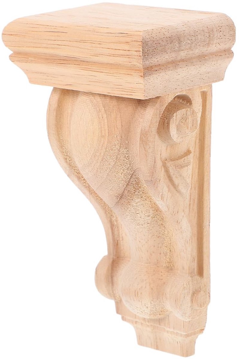 Dailygoods- Romeinse Zuil - Houten Console 11,00 x 6,00 x 4,00 cm - Gesneden Ornamenten - Wanddecoratie - Vintage Stijl - Duurzaam Hout - Decoratieve Pilaar