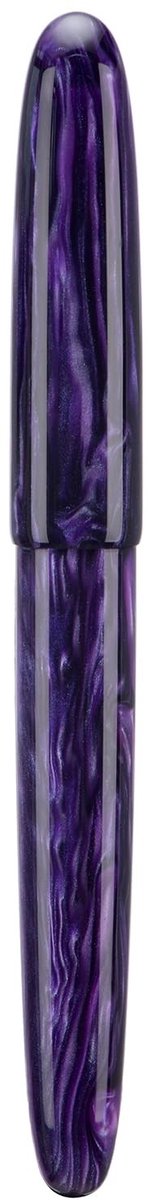 Dailygoods - Asvine C80 Vulpen met medium (M) #8 penpunt, grote handwerkpen met inkt-converter en pennendoosje, verzamel-set, paars (Purple Ripple)