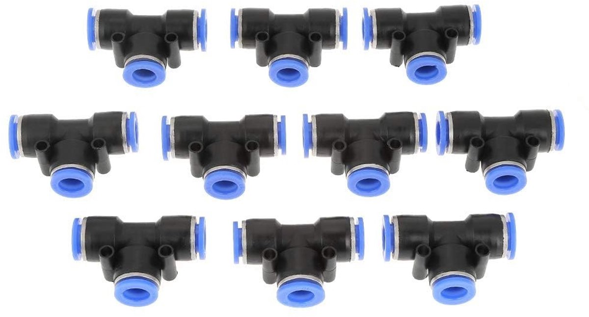 Dailygoods- Fittingen 10 stuks - Pneumatische Connector - Push-in Ontwerp - Luchtleiding Snelkoppelingen - Hoge Drukweerstand - Eenvoudige Installatie