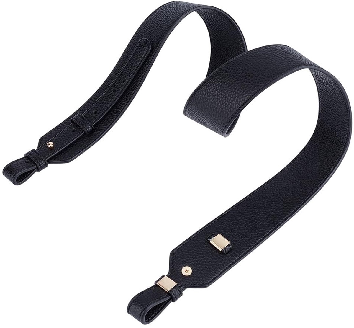 Dailygoods - Verstelbare Leren Riem voor Handtassen - Zwart 80-90 cm