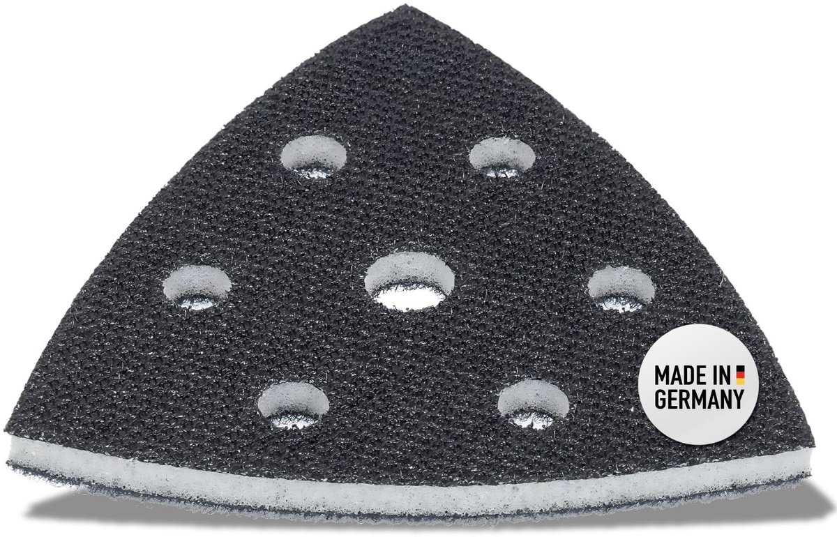 Dailygoods- Schuurplaat 93 x 93 mm - Schuurpapier Driehoek - Interface-Pad Soft - 6 Gaten - Professioneel Gebruik - Duurzaam
