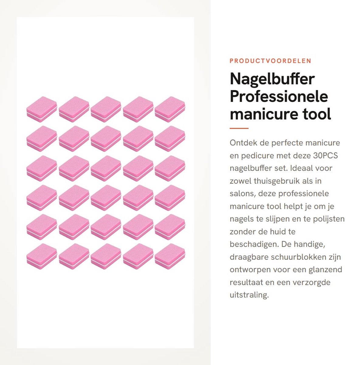 Dailygoods- Schuurblok Professioneel - Nagelbufferblok - Pedicure/Manicure - Effectief Slijpen - Ribbels Verwijderen - Draagbaar Gereedschap - Nagelbuffer