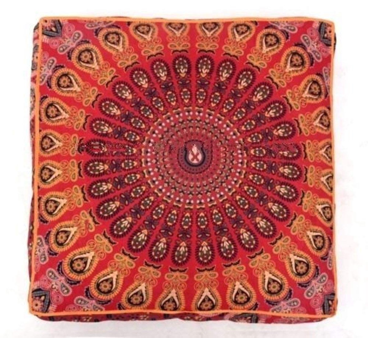Vloerkussen decoratieve sierkussensloop bankkussen, bankkussen, poef Boho Ottoma, pompon, outdoor kussenhoes, kussenglans, huisdierbed (alleen cover)