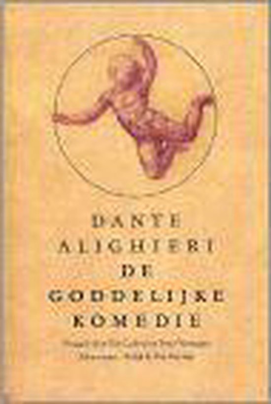Voorzijde van het boek 'De Goddelijke Komedie' met een illustratie van een figuur in een cirkel en de titel.