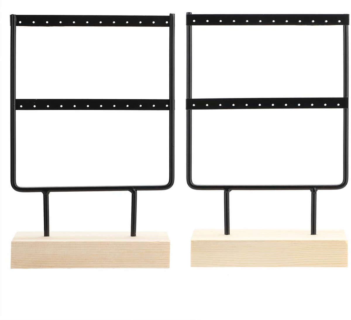 Sieraden Organisator, Kettinghouder Ketting Displace Stand 24 Holes Elegante Metalen Sieraden Opslagrekhouder Organisator voor Vrouwen, 5.8x2.8x9.1 in (BLACK)