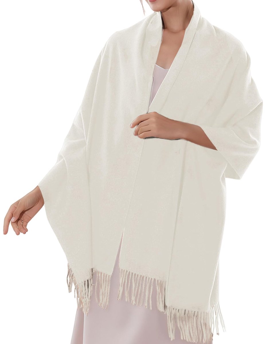 Sjaal voor dames, elegant, kasjmier, pashmina-sjaals, voor bruiloft, winter, warm, lang, grote sjaals en sjaals, 200 x 70 cm