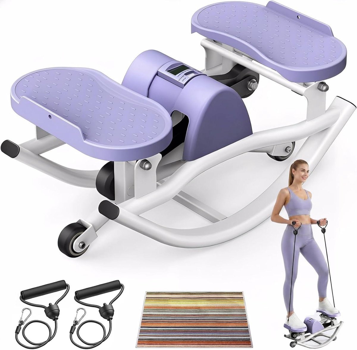 Pilates Board - Core Trainer - Thuistraining - Automatische Rebound - 50 x 28 x 25 cm - Paars