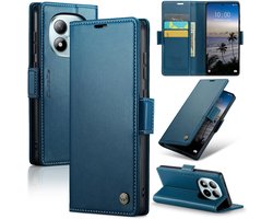 Hoesje Geschikt voor Xiaomi Redmi Note 15 Pro Plus 5G - Lederen Flip Wallet - Kaartenvakken - Standfunctie - Magneet - Book Case Hoesje - Blauw