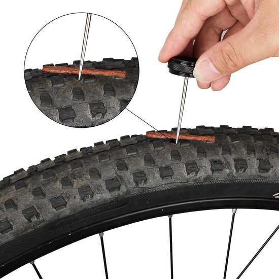 Fietsband Reparatiekit - Lekke Band Herstel - Onderweg Repareren - Tubeless Banden Geschikt - 10 Stuks Strips - Zwart — afbeelding 4