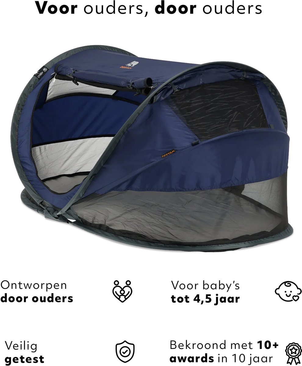 Deryan Peuter Luxe Campingbedje met Matras - Navy thumbnail 3