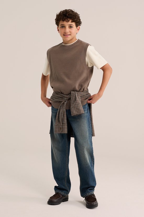 WE Fashion Jongens gilet met embleem