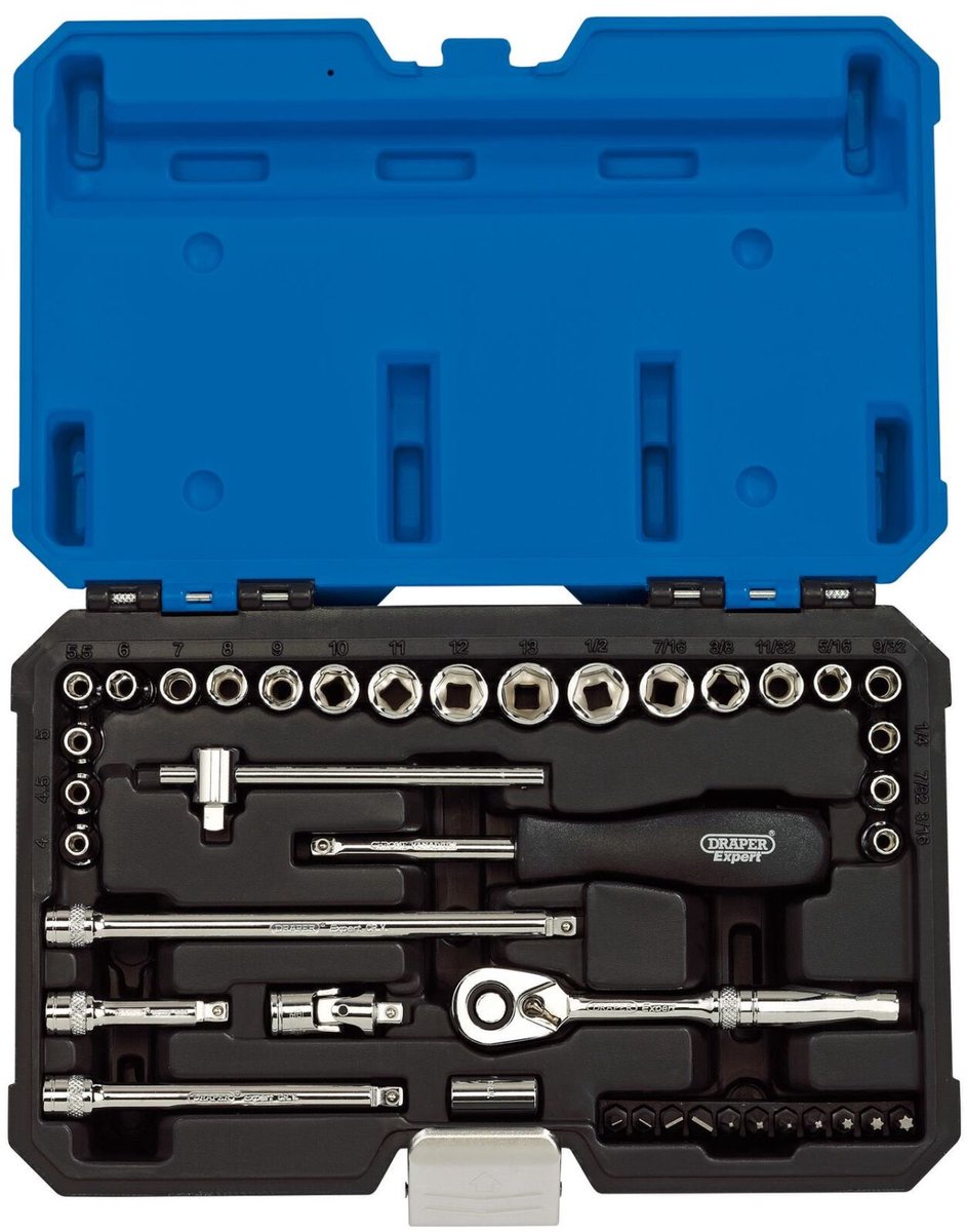 Draper 1/4" doppenset metrisch + inch, 40-delig