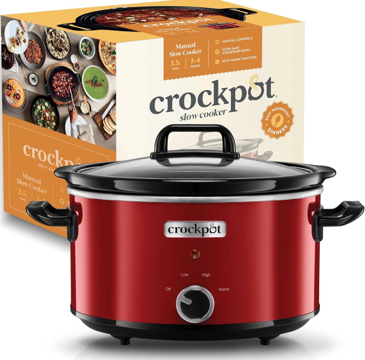 Ploutos® Slowcooker Met Timer - Elektrische Multicooker & Slowcooker– Rood- 24cm x 31cm x 33cm