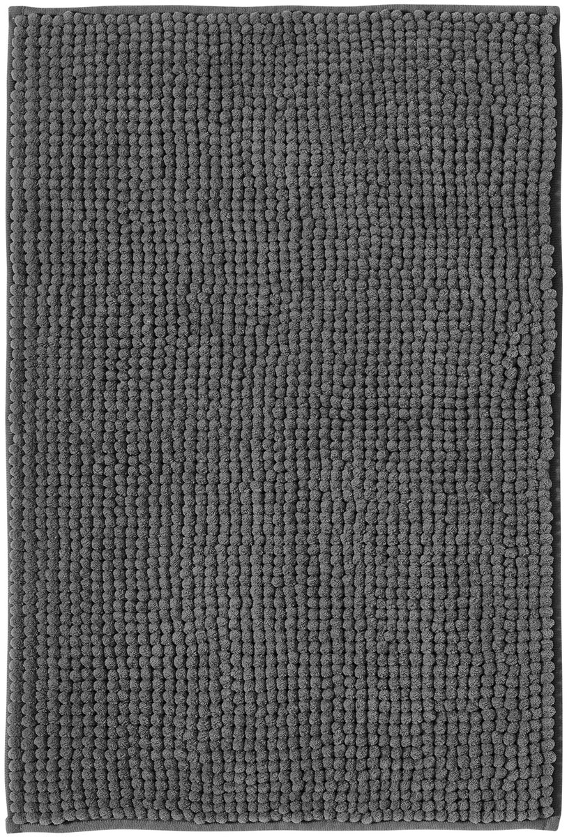 Badmat Anti-Slip av soft Chenille | Super absorberend en machinewasbaar | Te combineren als badmat set | Voor de badkamer, douche, bad of als WC mat | Donker Grijs - 50x80 cm