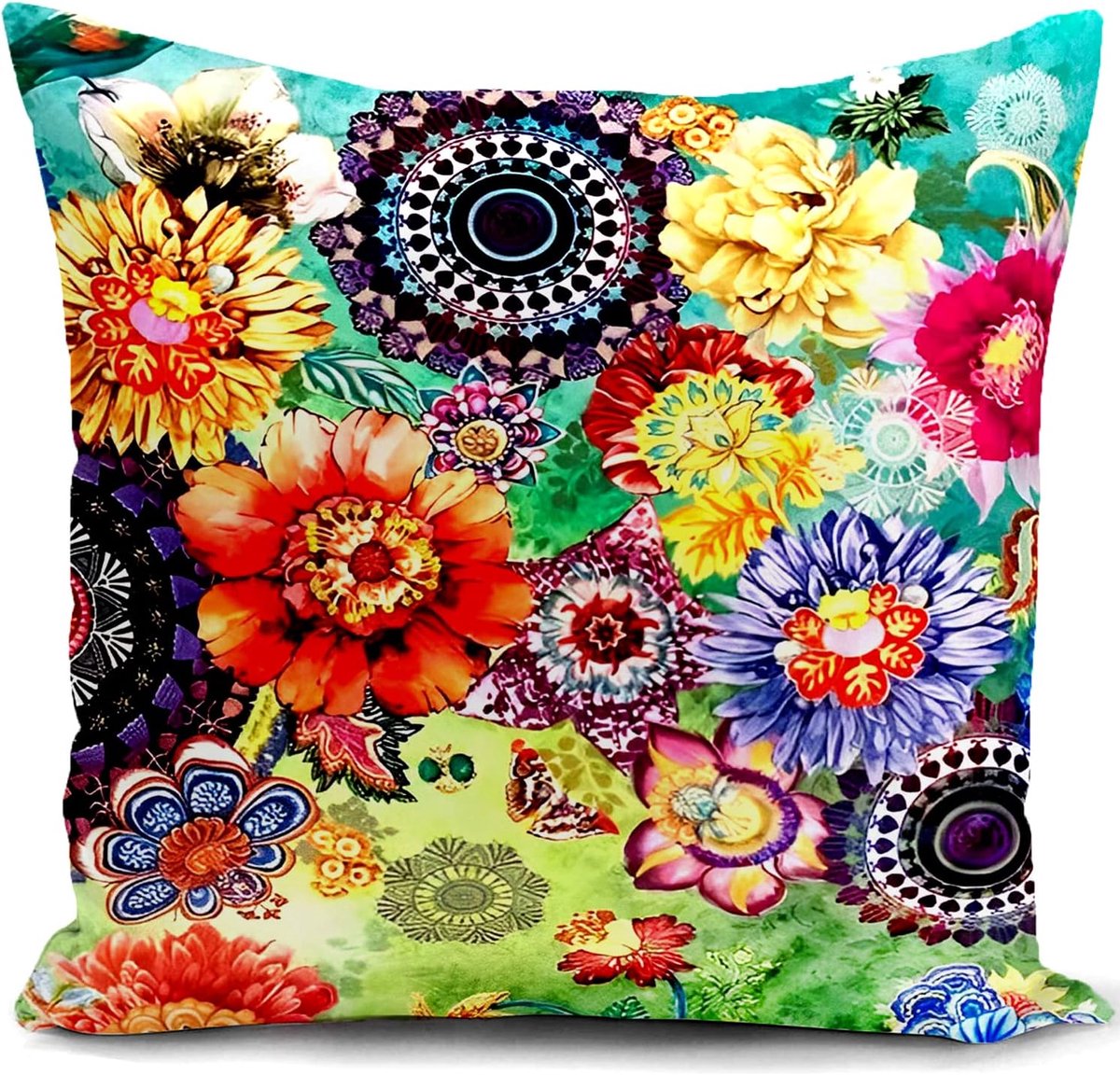 bloem kussenhoes kleurrijke kussenhoes decoratie thuis kussensloop versieren voor tuin, woonkamer, bank, terrasmeubels, bank, geschenken, 40 x 40 cm
