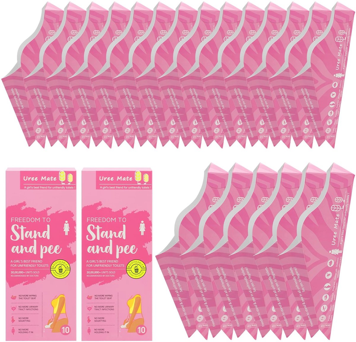 Dailygoods- Urinella 20 Stuks - Draagbaar Waterdicht Urinoir - Wegwerp Urinetrechter - Hygiënisch Voor Reizen - Outdoor Activiteiten - Comfortabel Gebruik