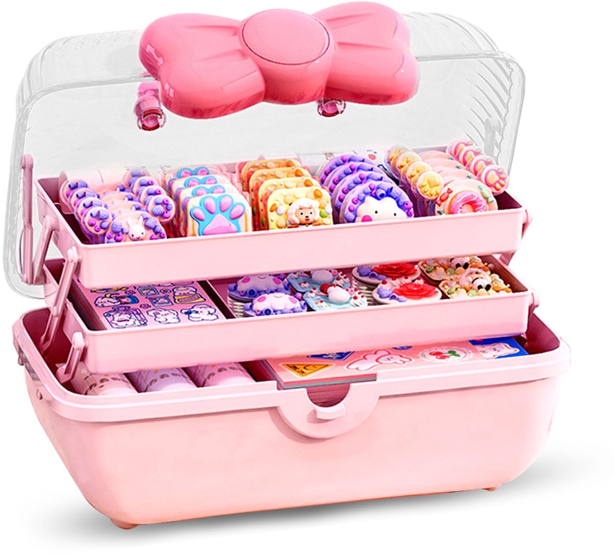opbergdoos met handvat, opbergdoos voor haaraccessoires, meisjes, haaraccessoires, organizer, doos, voor haarsieraden, make-up