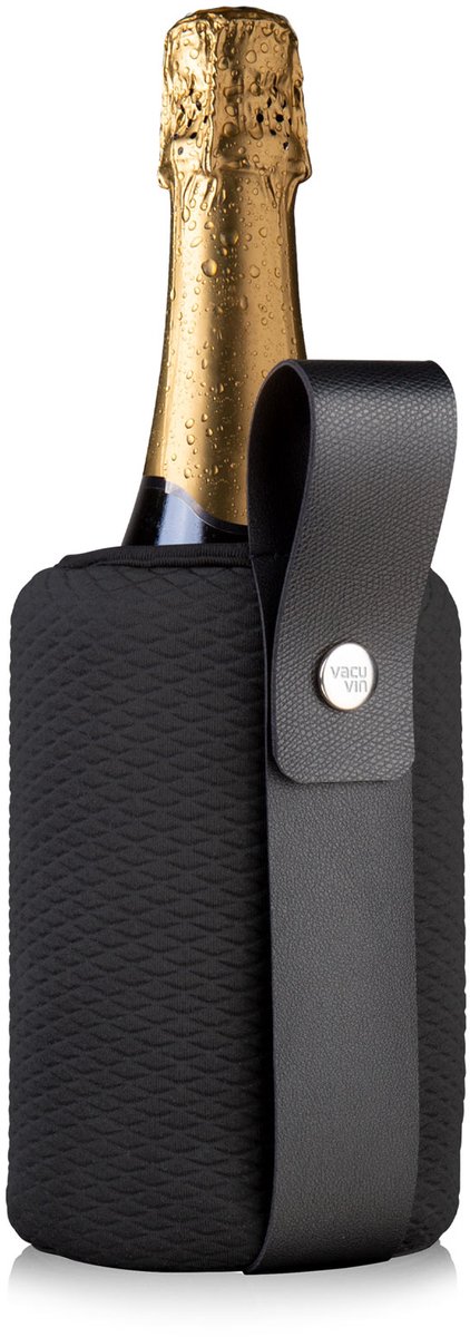 Vacu Vin Artico Wijn- en Champagnekoeler – Flexibele Active Cooler – Geschikt voor Wijn- en Champagneflessen – Zwart