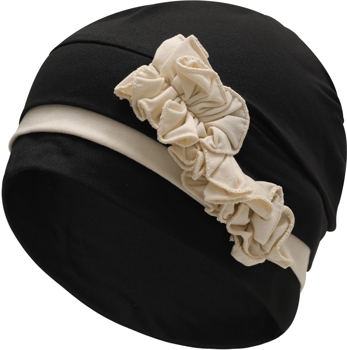 ZLYC Zomermuts voor dames, elastische chemo-hoed met bloemen