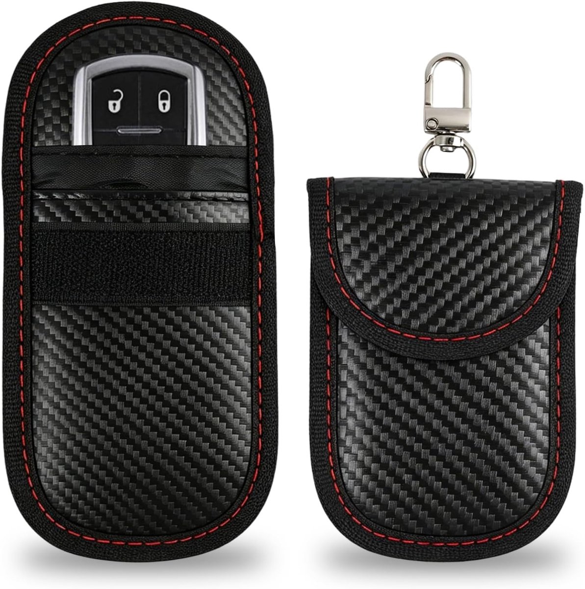 2 stuks RFID-blokkeerhoezen voor autosleutels, beschermhoes, RFID-blokkering, sleuteletui, signaalblokkeertas, afscherming, sleuteltas, keyless go-bescherming, autosleutel