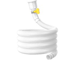 KZQ Flexibele Afvoerslang Voor Airconditioning 1,5 M Met Op Maat Te Snijden Rubberen Adapter En Slangklem Wit Universeel Voor Airco En Warmtepomp