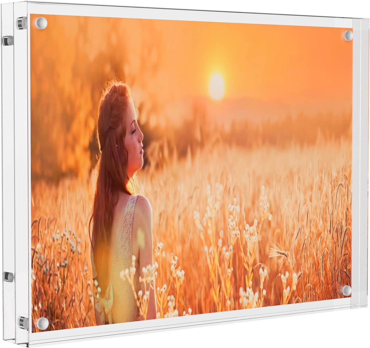 Fotolijst van acryl, 15 x 20 cm, hoge transparante magnetische fotolijst, dubbelzijdig plexiglas fotolijst, 12 mm + 12 mm