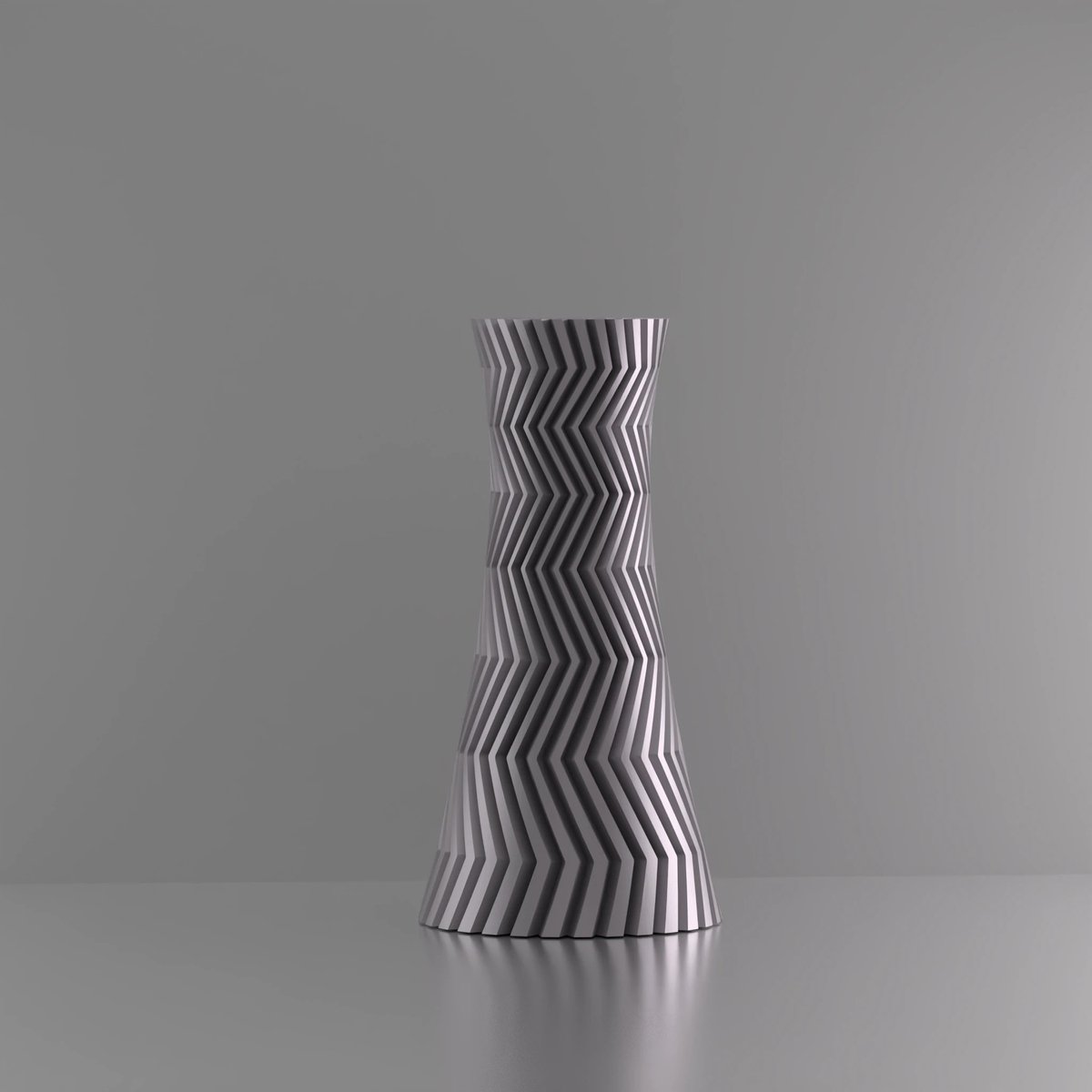 3d-gezellig Illusie - Vaas - Zilver - Maat 35 cm - 100% gerecycled PLA (bioplastic)